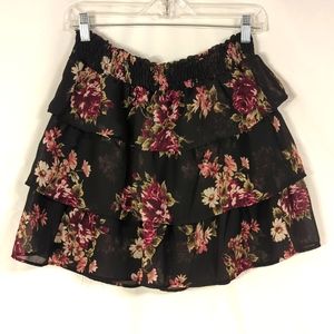 Floral Layered Mini Skirt